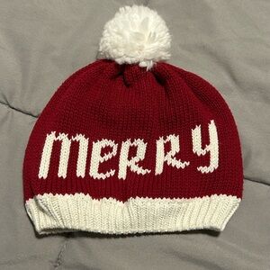 Carter's Festive Red and White Knit Beanie